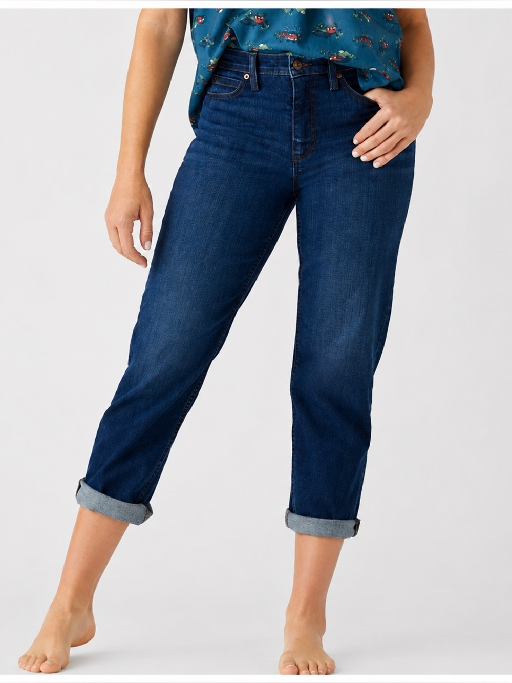 Duluth Trading Co Daily Denim High Rise Relaxed Crop Jeans